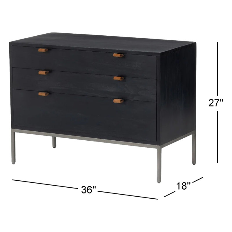 Trey 3 - Drawer Dresser, Black Wash Poplar