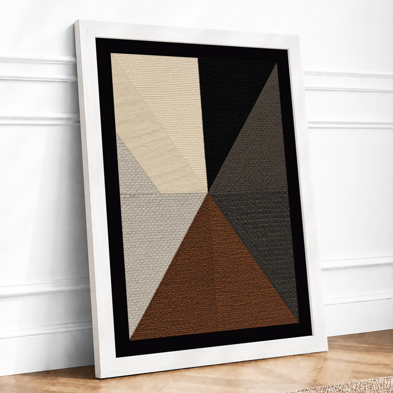 Geometric Division Minimalist - Framed Print, A3 - 42.0 x 29.7 cm, White
