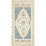 One-of-a-Kind Hand-Knotted 1960s Oushak Yastic - 1'10" x 3'5"