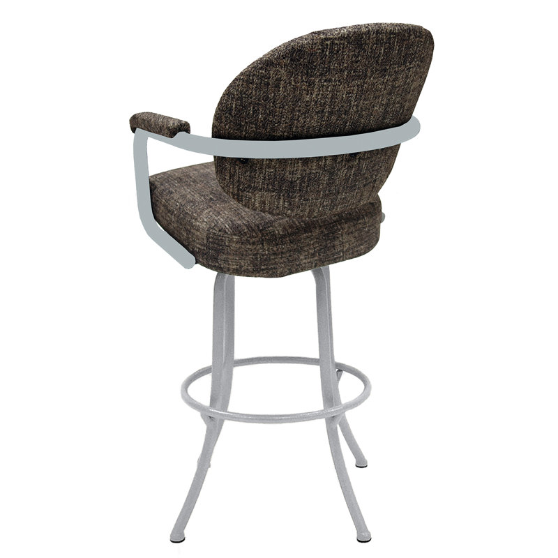 Très grand tabouret pivotant 35 po Mowery, Gris foncé, Blanc