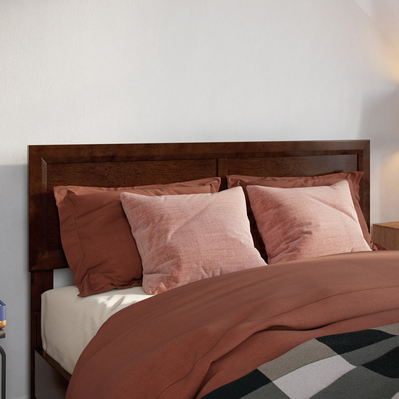 Tête de lit en bois Avaleen, Noyer, Double