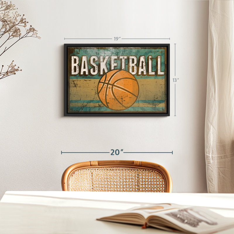Sports «Grunge Basketball Canvas Print», H 13 po x l 19 po