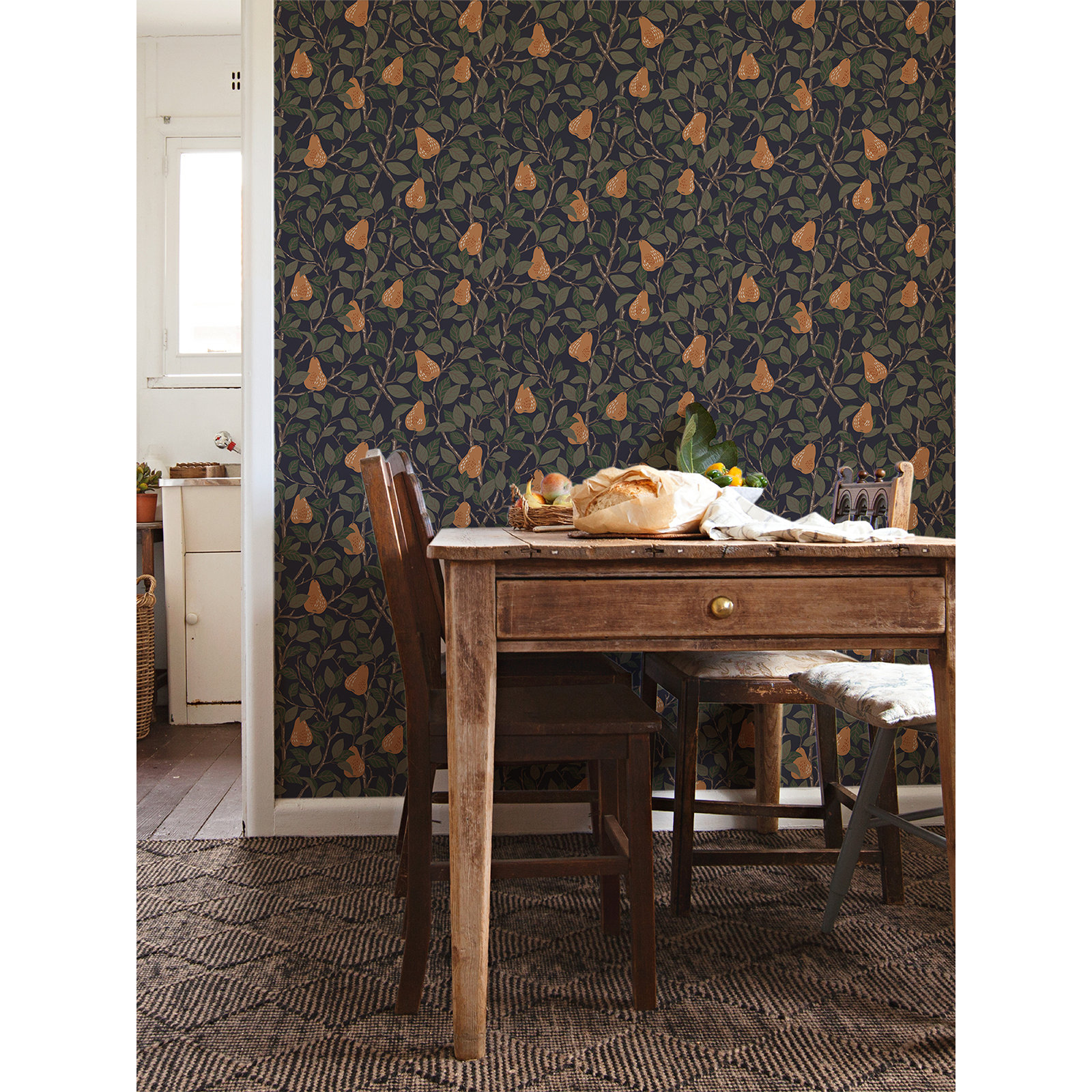 Leto Wallpaper, Navy Blue