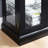 Black Lighted Glass Cabinet With Exquisite Craftsmanship For Kitchen, Ideal Collectibles Display In Living Room, Enchanting Illumination And Vintage Handle