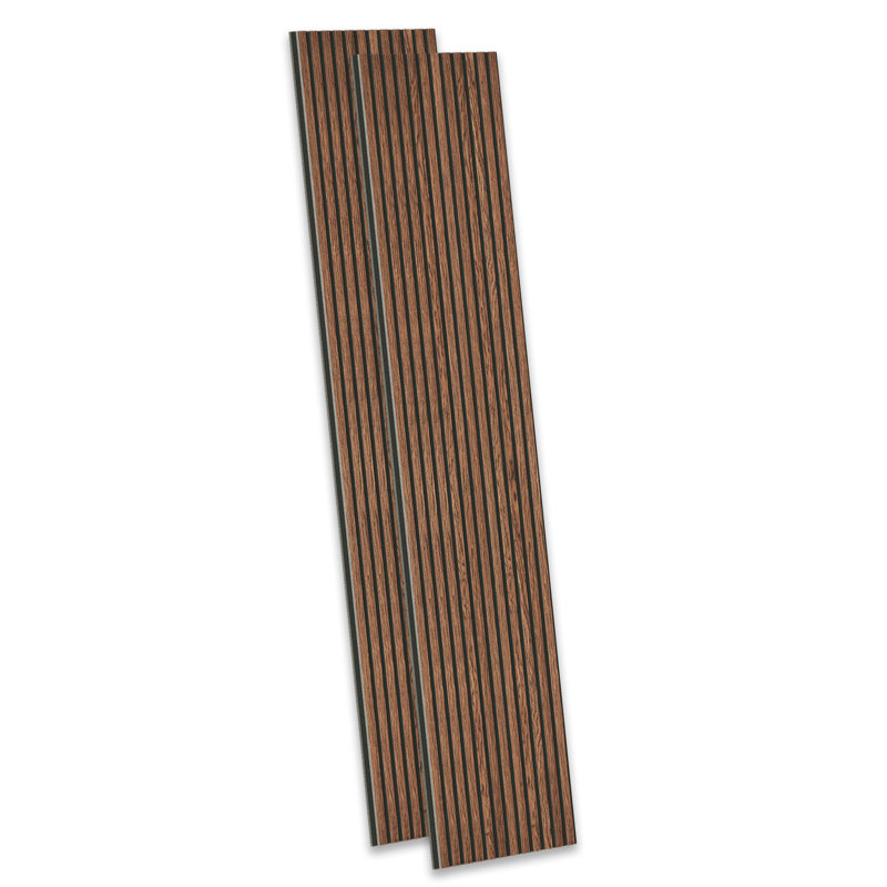 2 PCS 106"L x 20.5"W & 94.5'' Lx 24"W Acoustic Slat Wall Panels, Eco-Wood Look for Home/Office Wall & Ceiling, Dark Maple