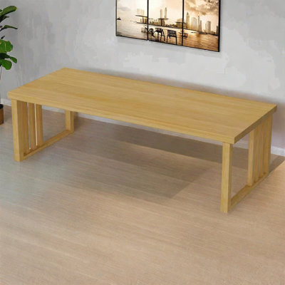 Table de conférence rectangulaire en bois massif de style américain