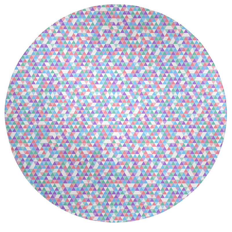 Tapis triangle foncé/bleu clair, Rond 5 pi