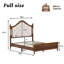 Lit plateforme en bois avec tête de lit capitonnée French French-1134046046