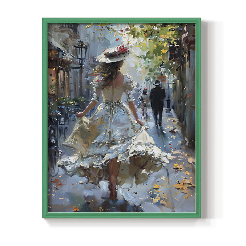 Reproduction encadrée WOMEN Series DCxxx - bois massif, Vert, H 30 po x l 24 po