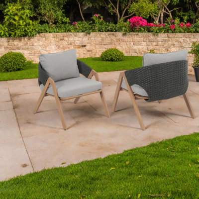 Outdoor Dining Armchair with Cushions