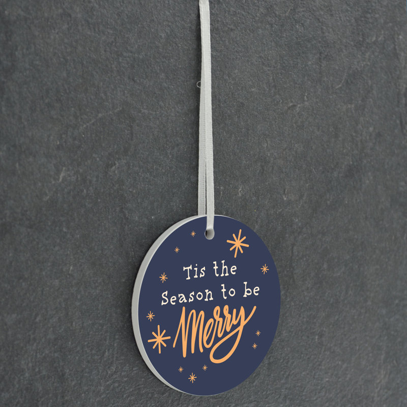 Carley the Season to be Merry Circle Shaped Ceramic Ornament