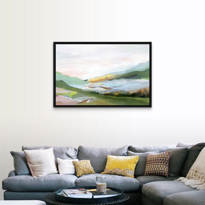 «Highland II» par Isabelle Z - reproduction d'art sur toile, H 14 po x l 20 po, Cadre flottant, Noir