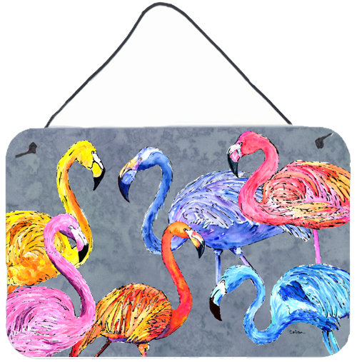« flamant rose six senses » par sylvia corban, reproduction d’art sur plaque