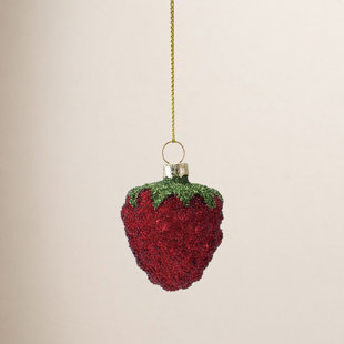 Glass Beaded Strawberry Ornament