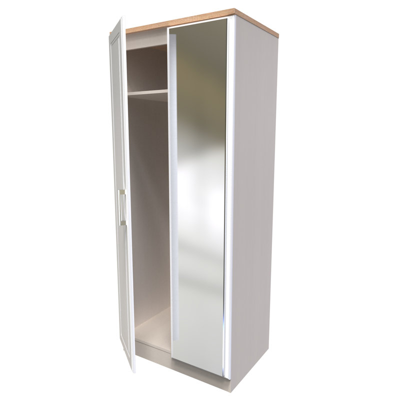 Aalysia 2 Door Mirrored Robe, Kashmir Ash/Modern Oak