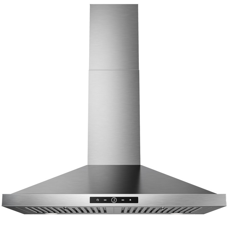 Hotte de cuisine murale en acier inoxydable Dalxo de 24 pouces - 290 CFM avec commande tactile, arrêt différé, 2 lumières DEL, 2 filtres à charbon inclus