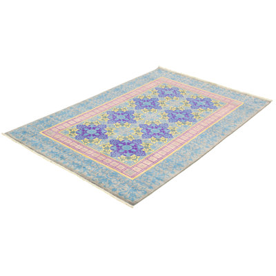 Tapis gris en laine noué la à la main Mclaren