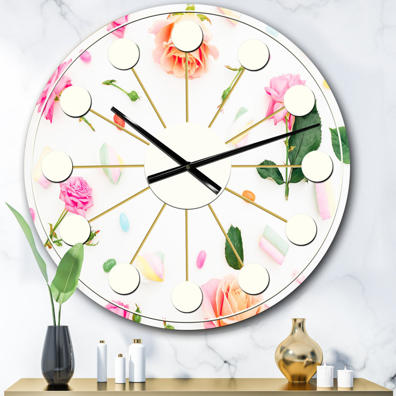 Horloge murale Floral Botanical Retro VI - Mid-Century, Surdimensionné