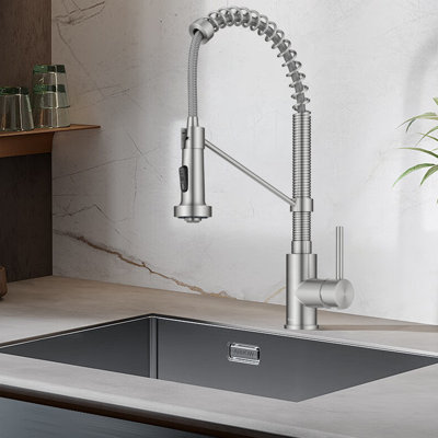 Robinet de cuisine monocommande à 2 fonctions avec douchette extractible