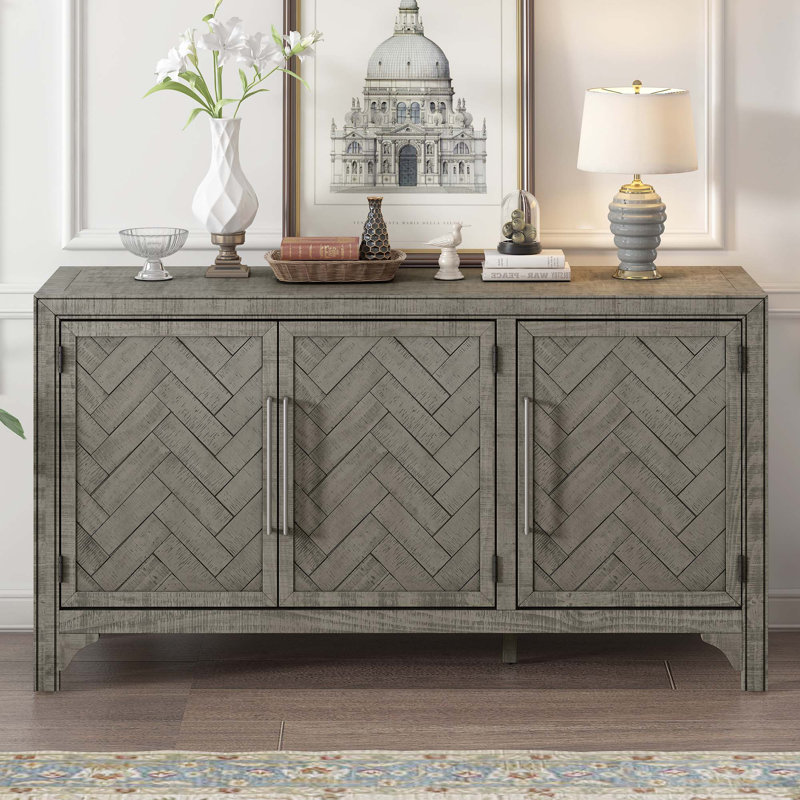 Buffet avec tablettes réglables, Gris