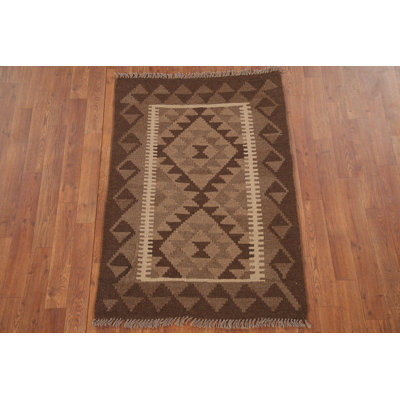 Kilim Reversible Wool Area Rug 3x4