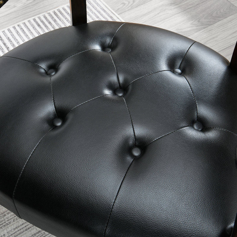 Chaises de salle à manger pivotantes et capitonnées avec roulettes et accoudoirs, Noir, Espresso, 2