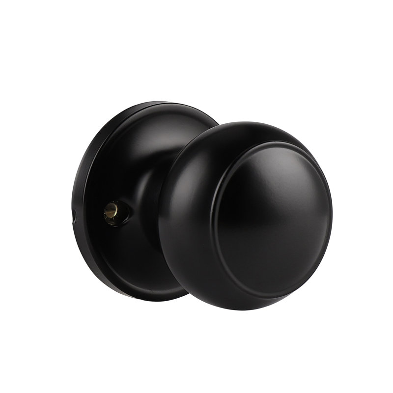 Privacy Door Knobs with Round Rosette, Black, Privacy (Bed & Bath)
