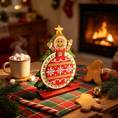 3 Styles Christmas Advent Calendar DIY Desktop Ornament Christmas Tree Countdown Rotating Stand Decor Kit for Tabletop Dis Christmas Decor Gifts