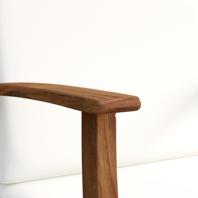 Chaise d'extérieur en bois avec coussins Tavares, Crème, Teck