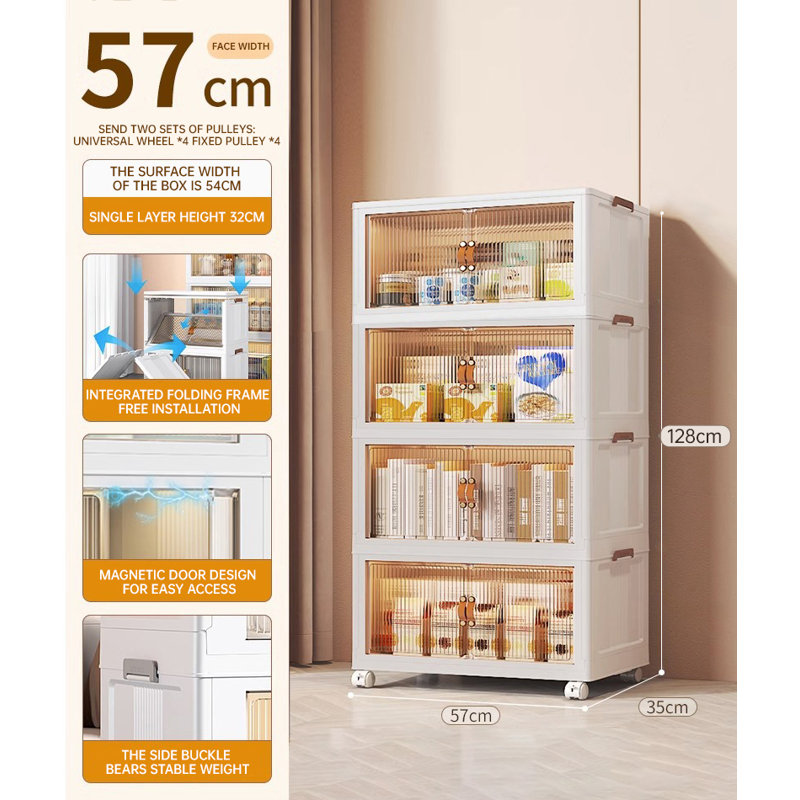 Nikyra Storage Cabinet with Locking Wheels, 4