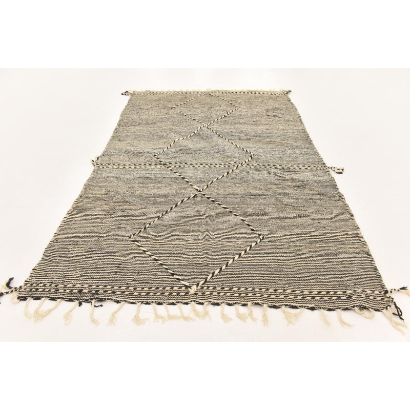 Tapis noir et blanc Mosser