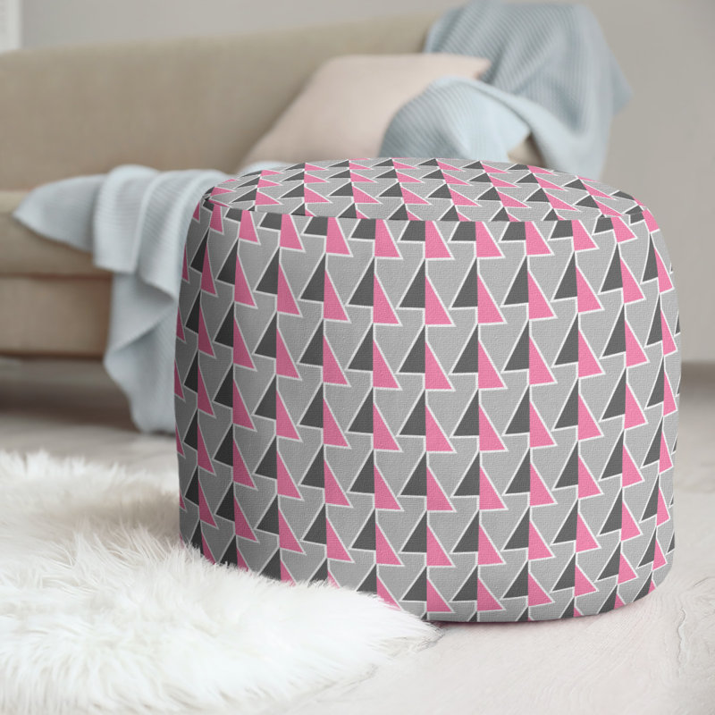 Upholstered Pouf, Pink