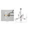 Lustre en nickel poli 8 lumières avec abat-jour en verre transparent Savoy