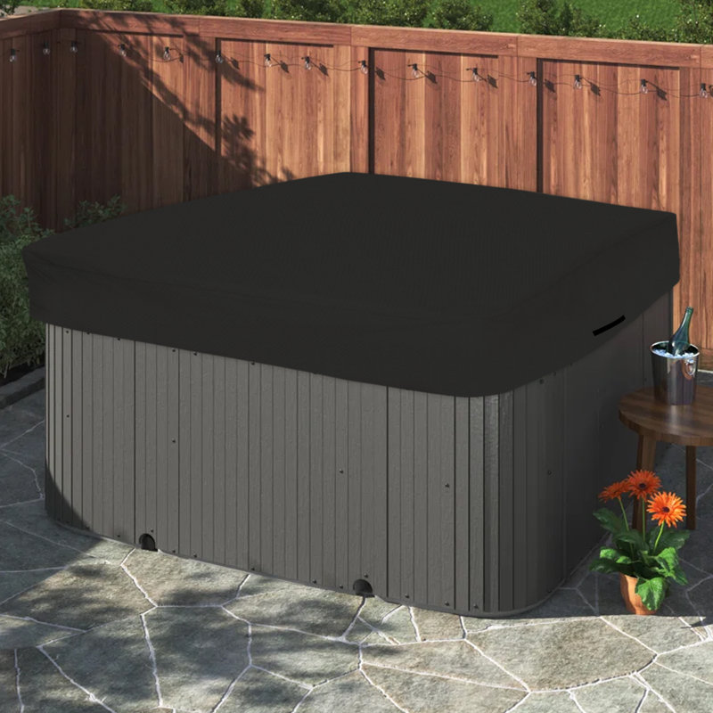 Couvre-abri d'extérieur pour spa Hot tub, H 14 po x l 85 po x P 85 po, Noir, noir, noir, noir