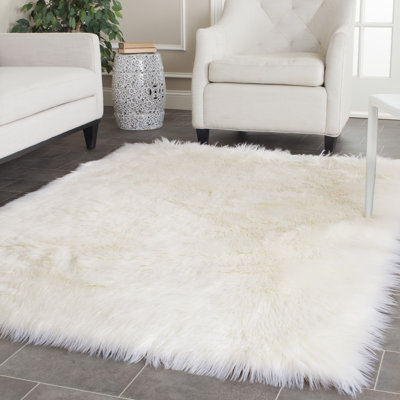 Solid Colour Faux Fur Area Rug