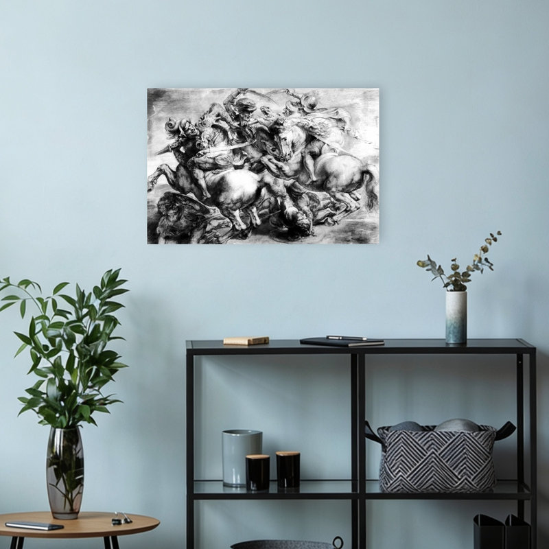 La bataille d'Anghiari, reproduction d'art classique classique, H 12 po x l 18 po