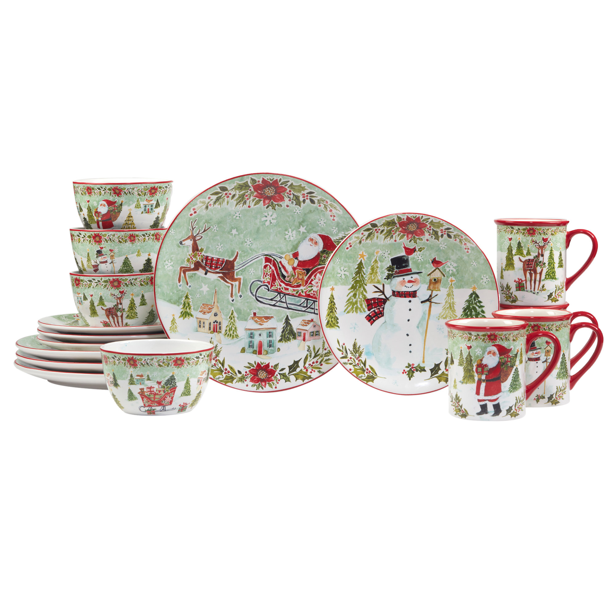 Set 4 piatti dessert JOYFUL SANTA 