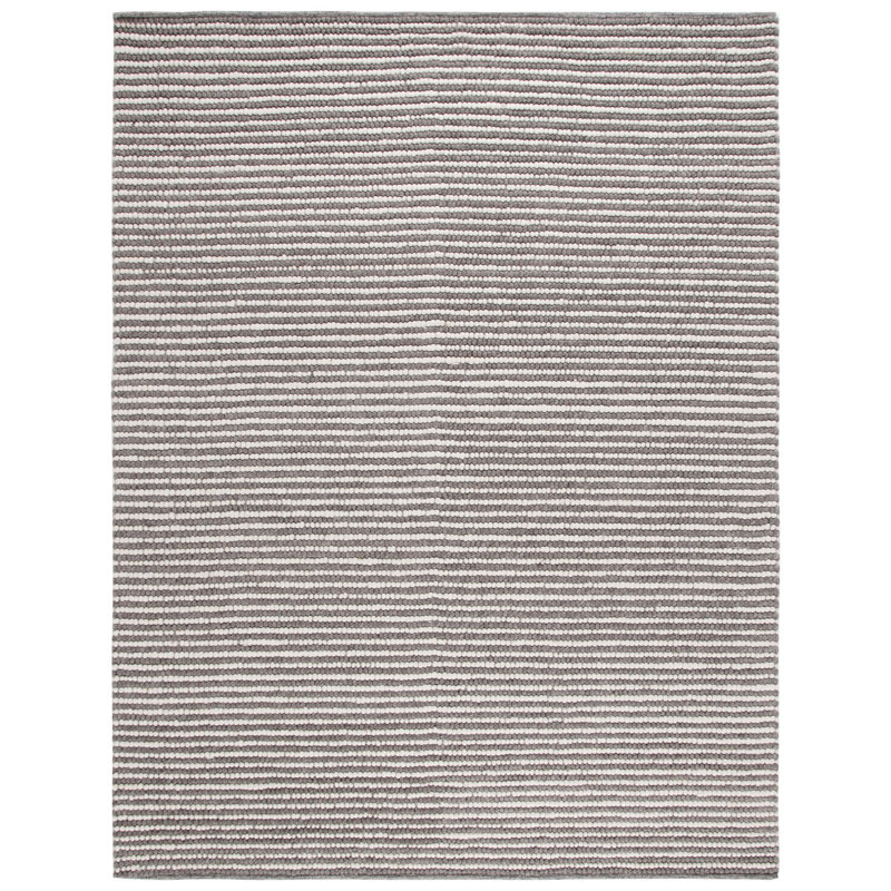 Tapis ivoire / brun foncé fait à la main Cleodora, Rectangle 9 pi x 12 pi