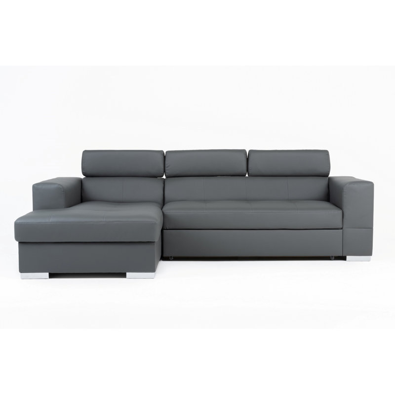 Aana Faux Leather Corner Sofa Bed, Left Hand Facing