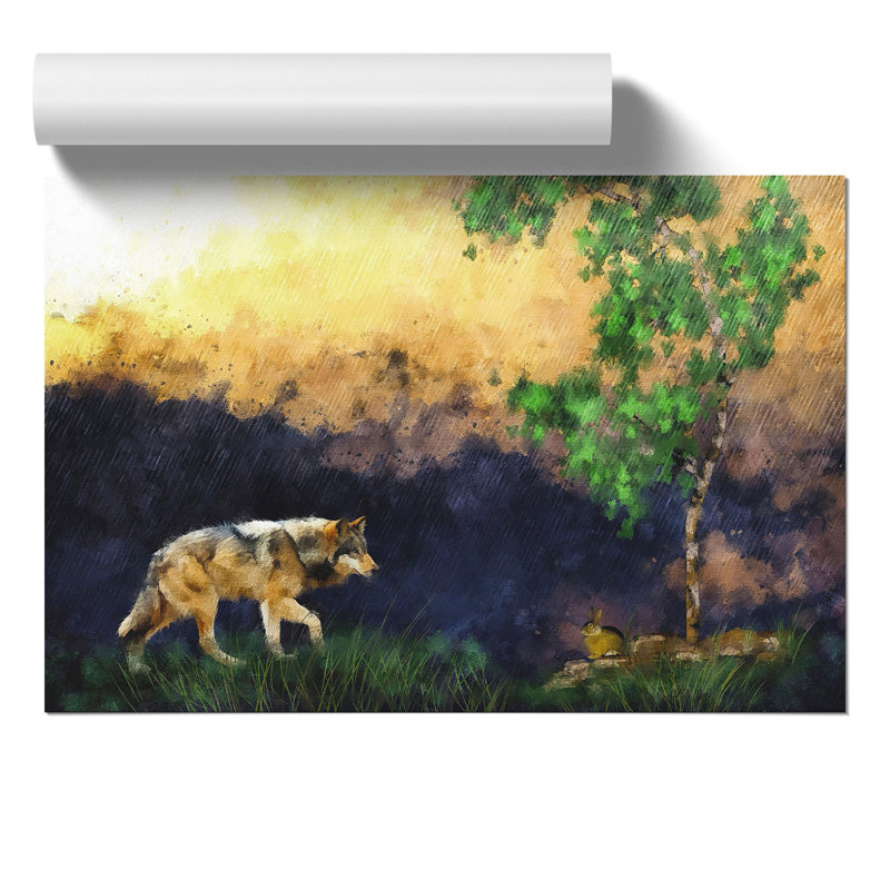 Abstract Wolf Painting - Frameless Print, 42cm H x 59cm W x 0.1cm D