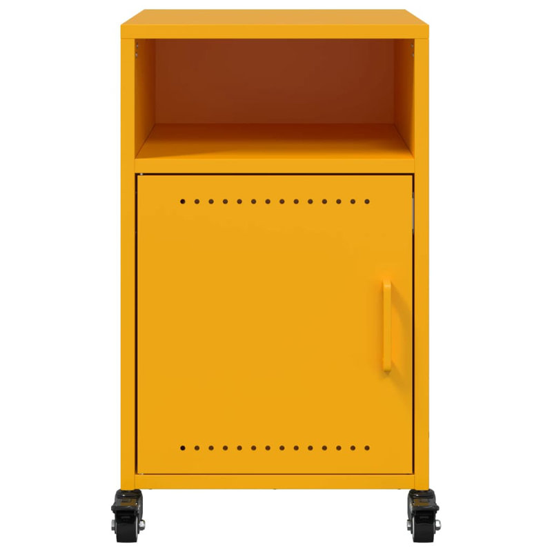 Radonna 36cm W Steel Bedside Table, Mustard Yellow