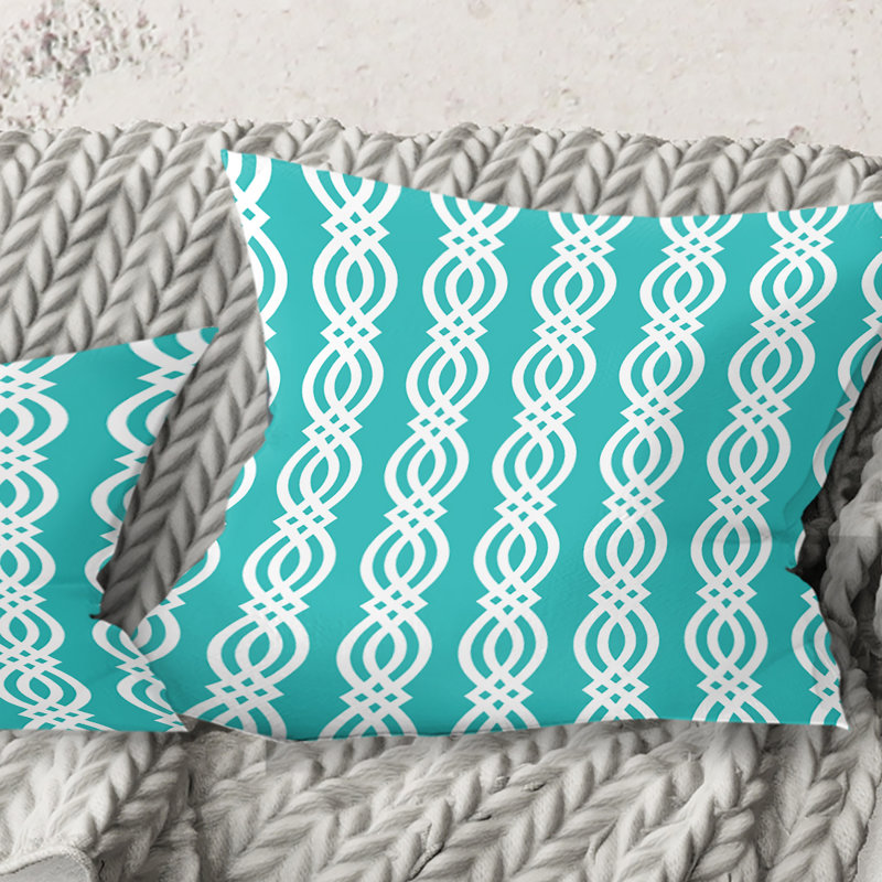 Coussin décoratif à motif rétro Mid-Century, 16 po x 1 po