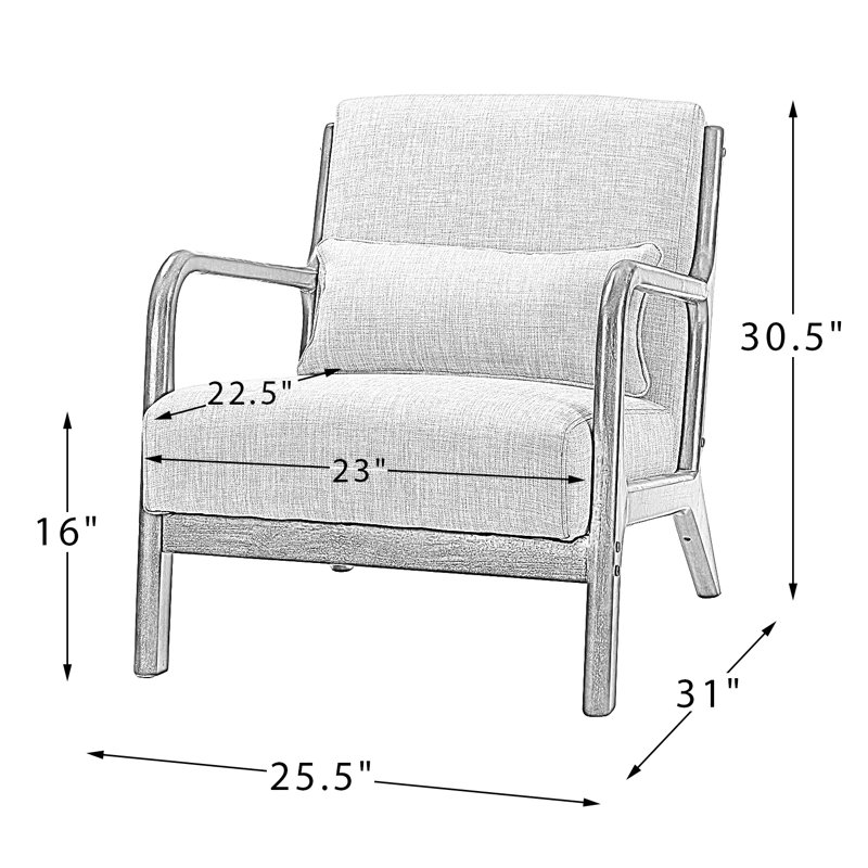 Fauteuil Amberly, Mélange de lin bleu, rayonne / viscose