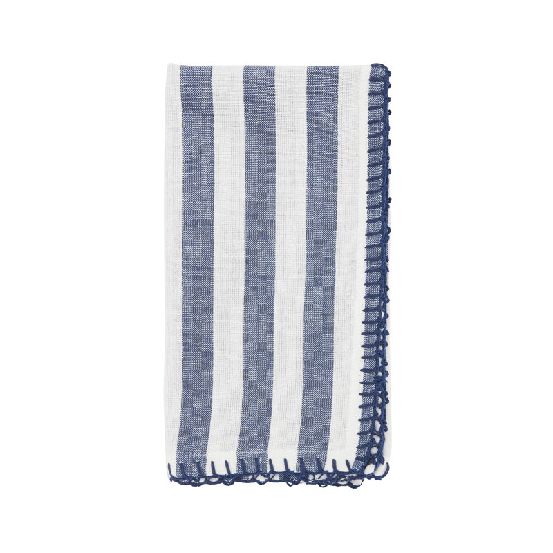 Oxford 100% Cotton Striped Rectangle Napkin, Blue