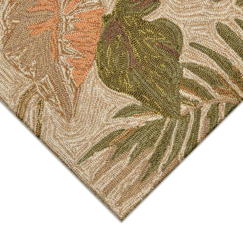 Demirhan Floral Handmade Tufted Tan Indoor / Outdoor Area Rug, Runner 2' x 8'