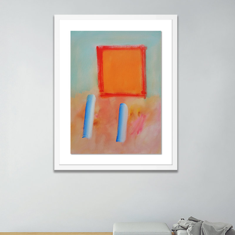 Figures in a Souk B Framed Print, 24" H x 19" W x 1.5" D, White