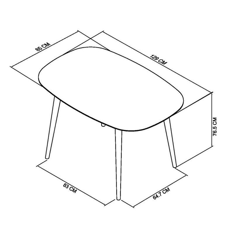 Sievers Solid Wood Base Dining Table, H77 x L129 x W85cm