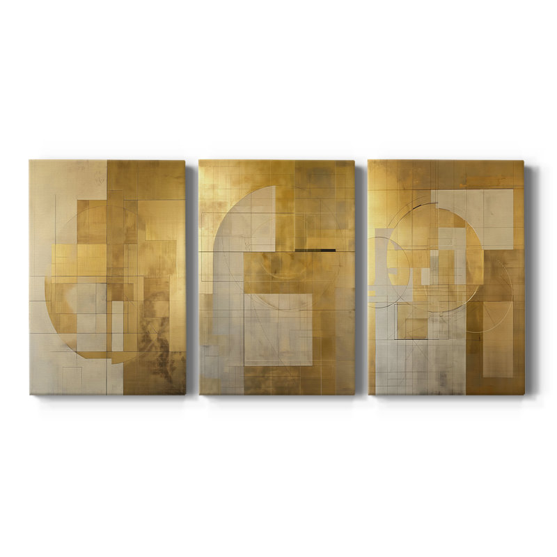 ABSTRACT Series C III - Toile tendue sur mesure avec châssis - 3 pièces, H 12 po x l 24 po