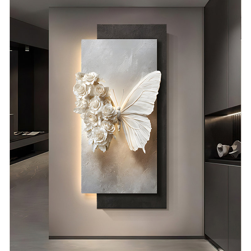 Art mural moderne en forme de grès floral, H 47,24 po x l 23,62 po x P 1,97 po