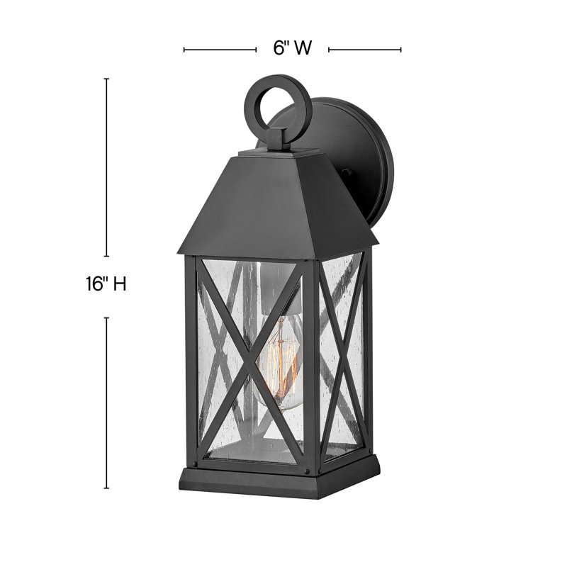Museum Black Aluminum Outdoor Wall Sconce with Clear Seedy Glass